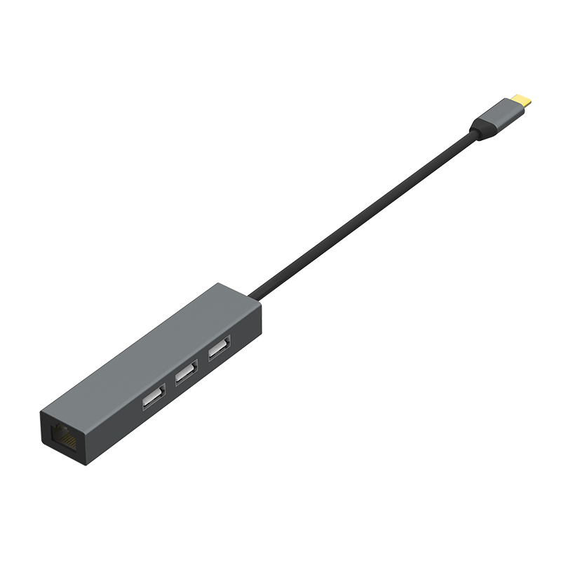 TYPE C to USB2.0*3+RJS5(Gigabit)