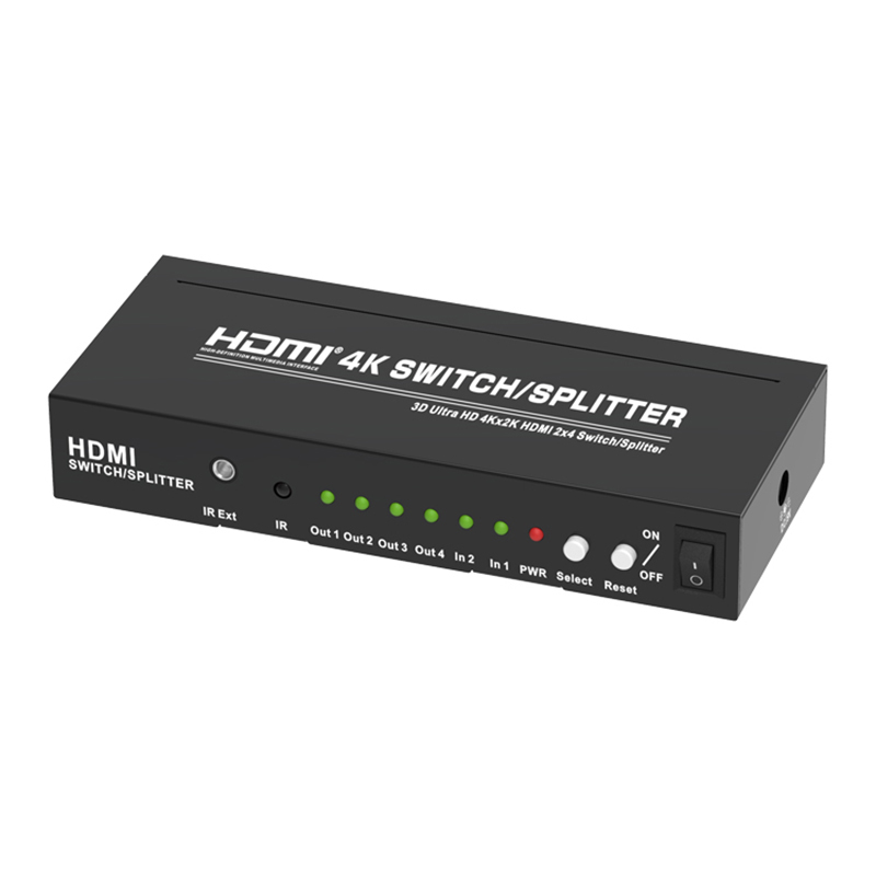 HDMI 2x4 Switch/Splitter(3D Ultra HD 4Kx2K)